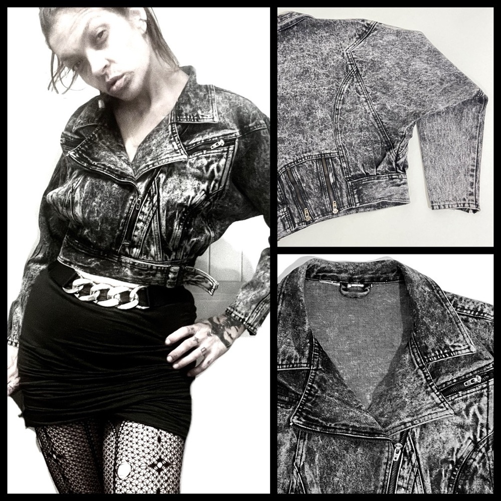 80’S ACID-WASHED CROP DENIM JACKET!